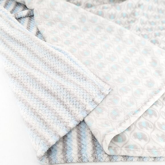 Baby Starters Blue Elephant Baby Blanket Newborn Bundle 30"x36" 2 Pack - Picture 4 of 4